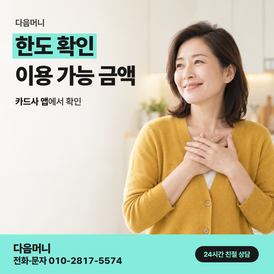 다음머니 경주카드깡 비용을 더해 필요한 한도